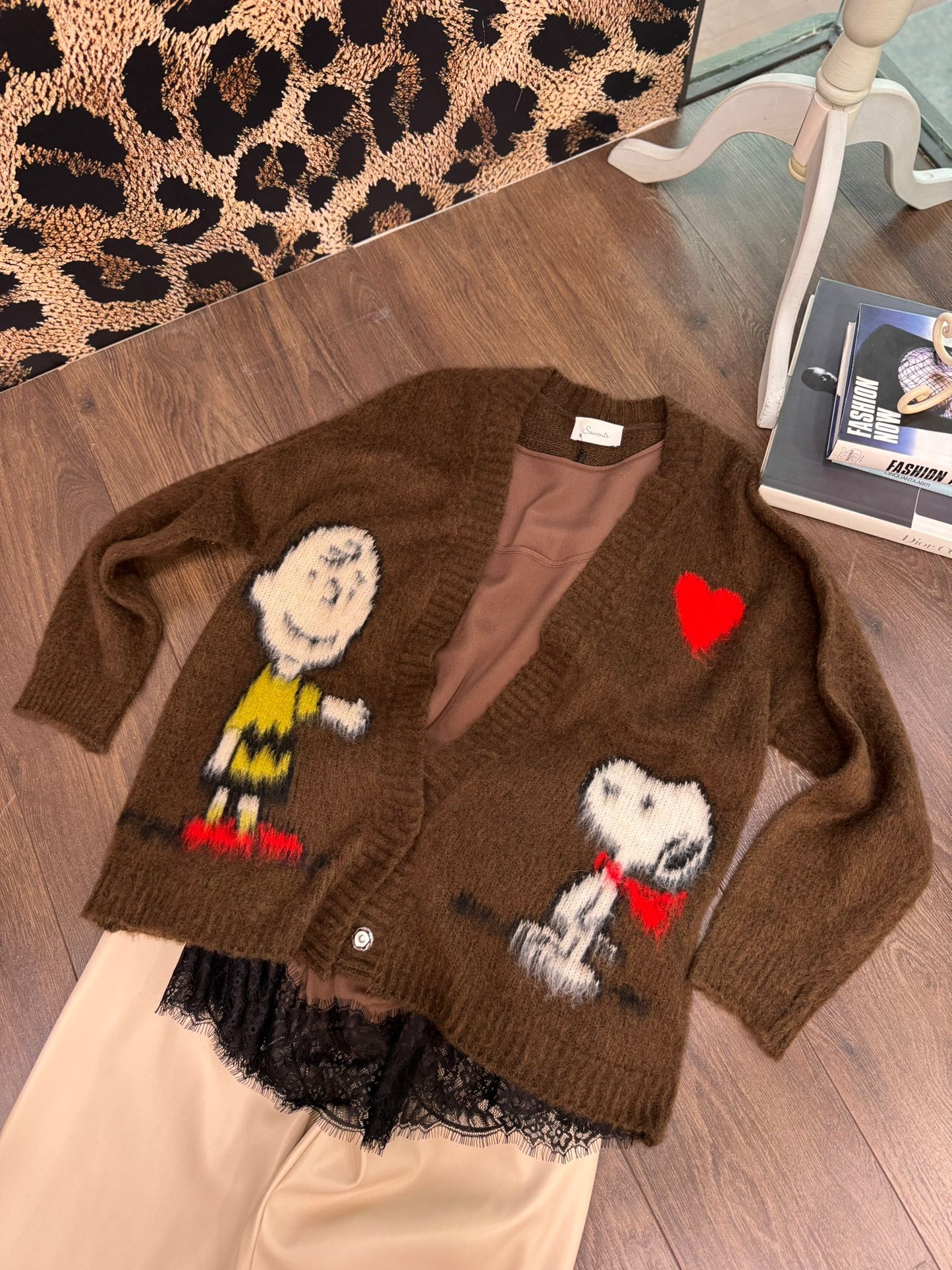 CARDIGAN SOUVENIR CON SNOOPY E CHARLIE BROWN