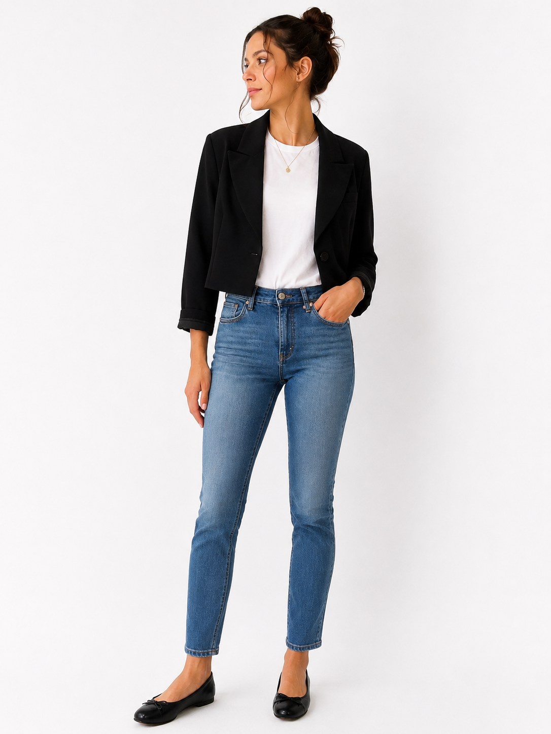 CROP BLAZER NERO SILENCE