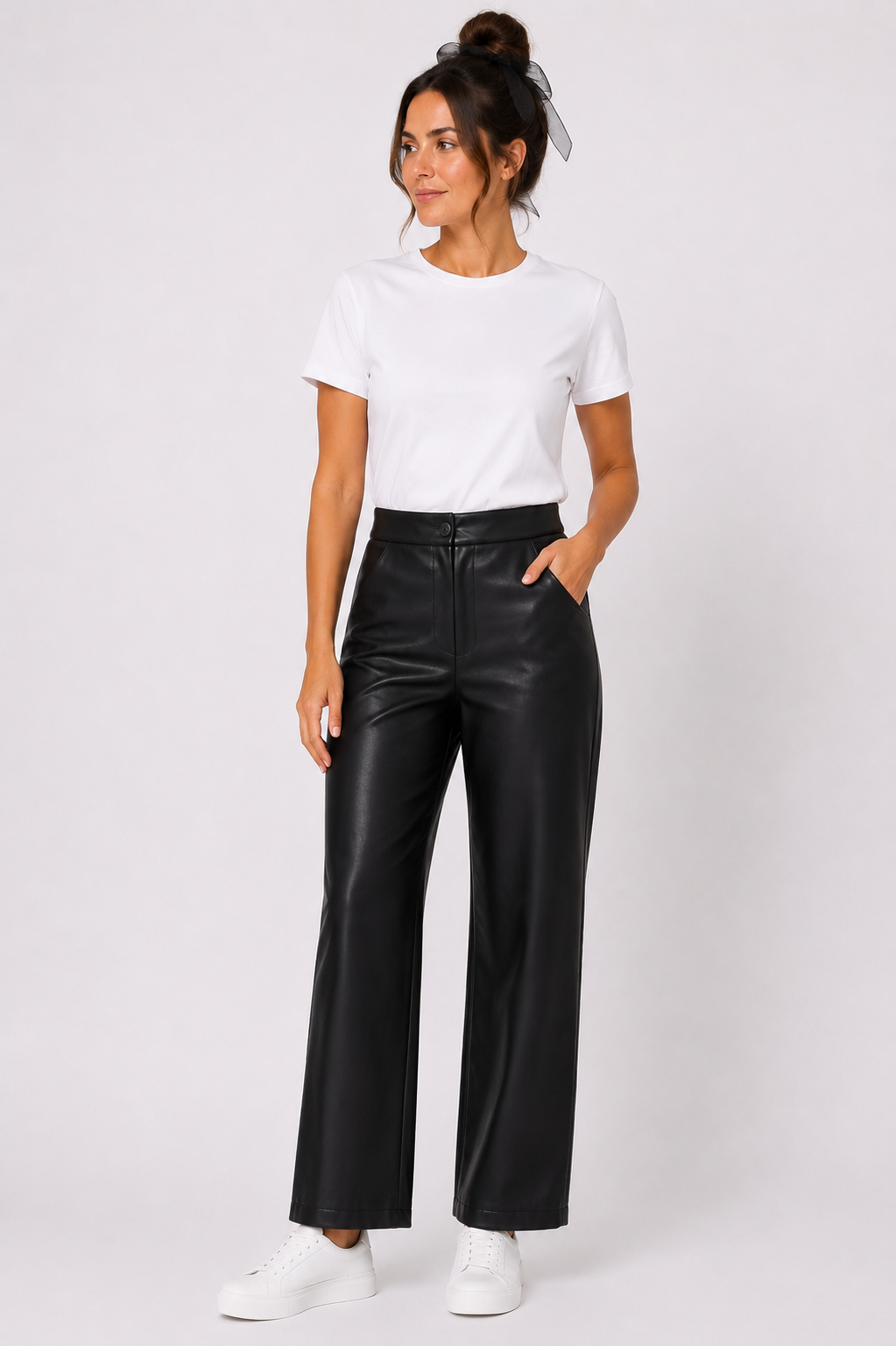 PANTALONE ECOPELLE SEMIPALAZZO CHERRYBLUE
