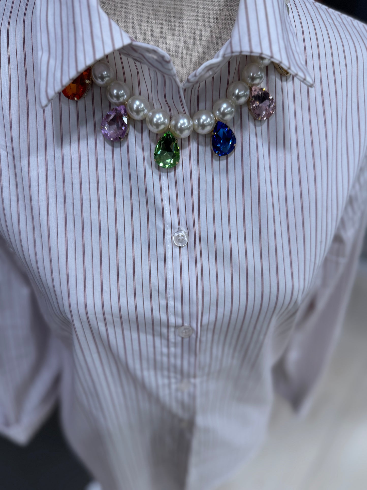 CAMICIA RIGATA BORDEAUX