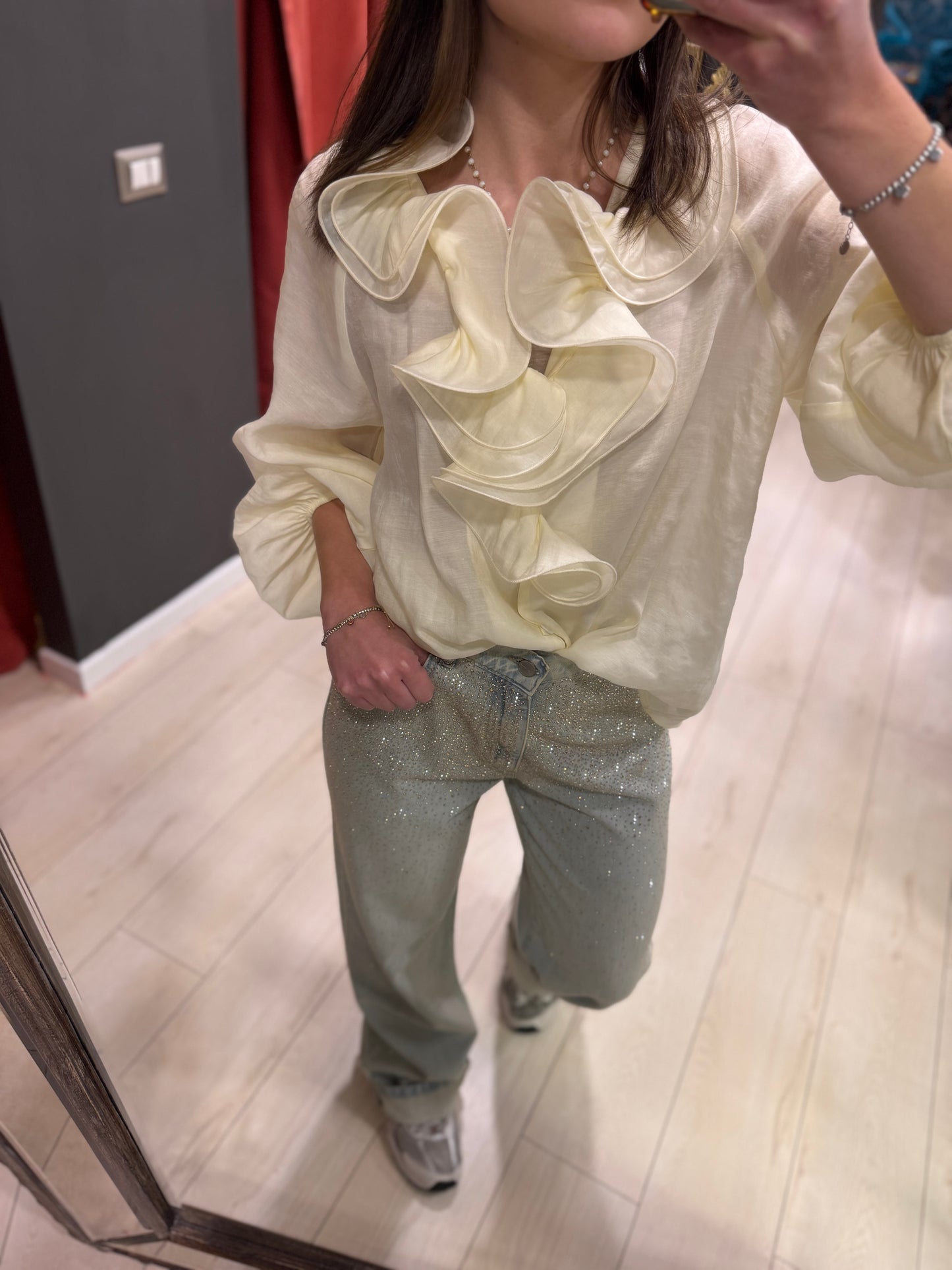 CAMICIA BURRO CON ROUCHES PHILIALOFT