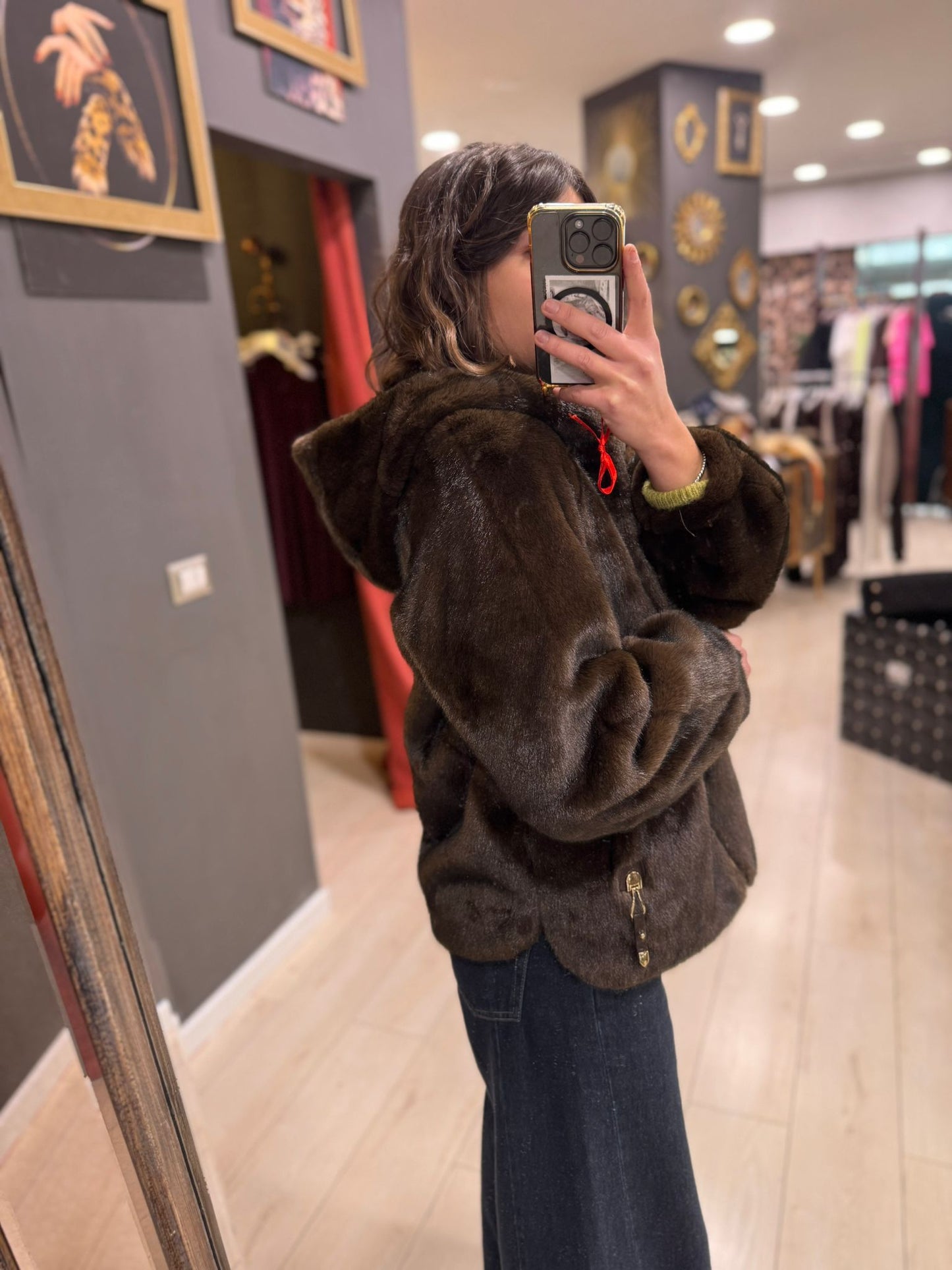 ECO PELLICCIA CLER CORTA CON CAPPUCCIO DONT WAIT