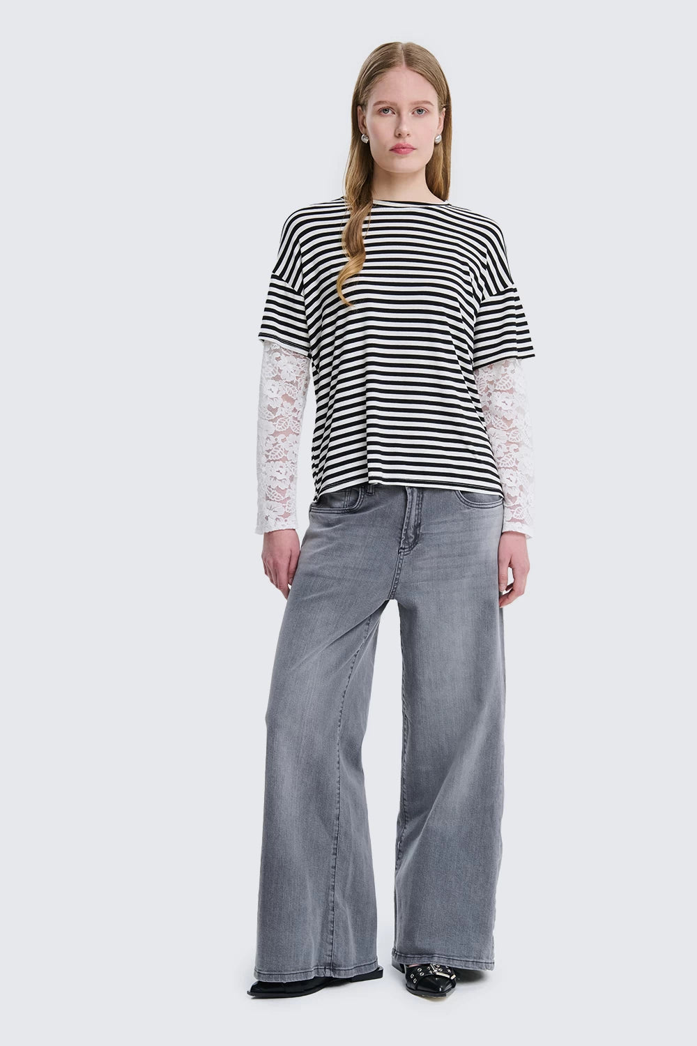 JEANS GRIGIO PALAZZO TWO WAY