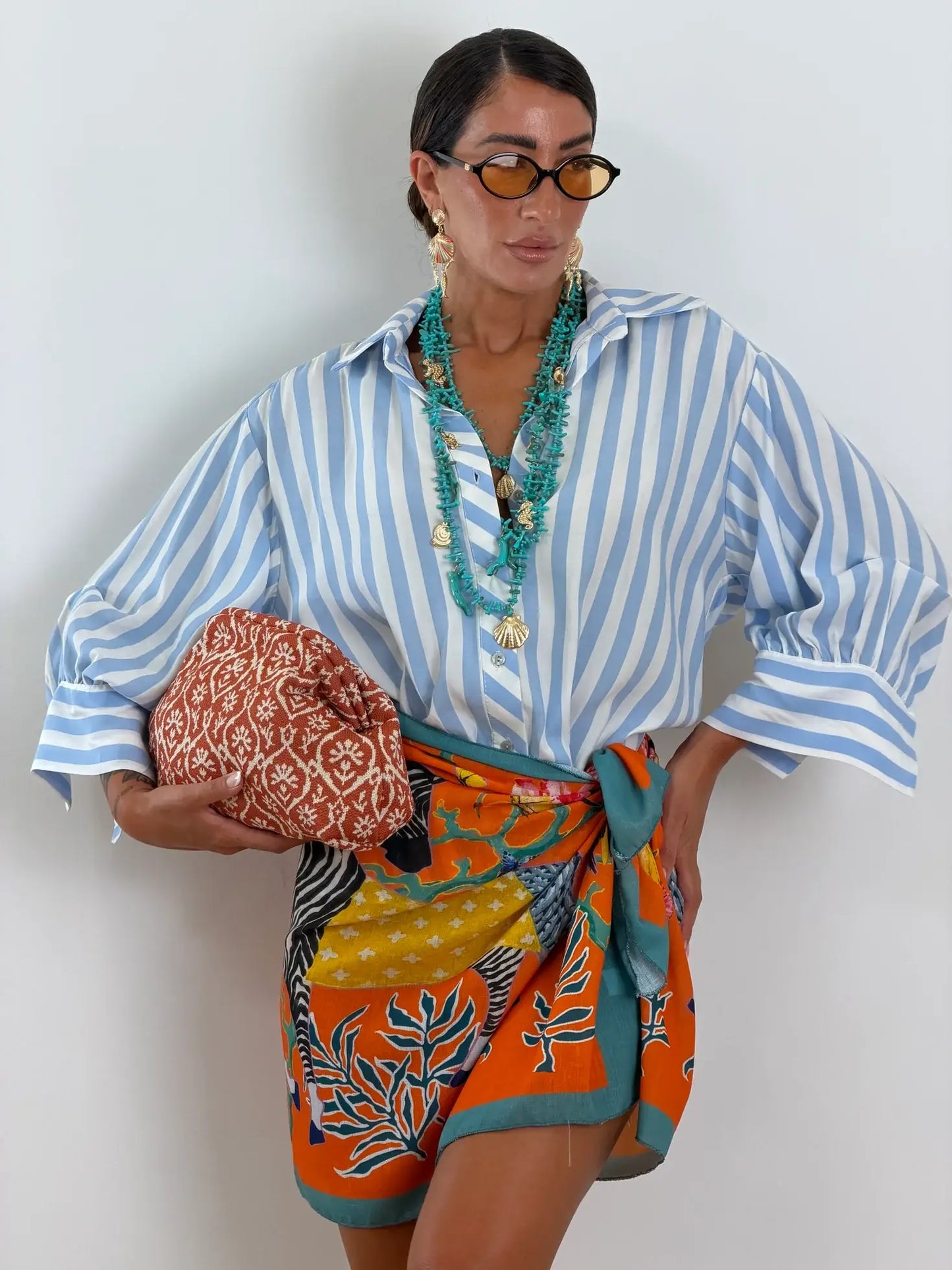 Gonna pareo a stampa zebra tropicale con laccio laterale｜Copricostume da spiaggia