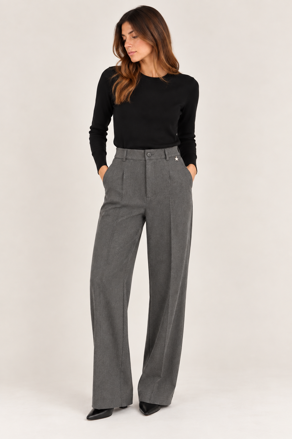 PANTALONE DRITTO CON ELASTICO SUL RETRO SOUVENIR