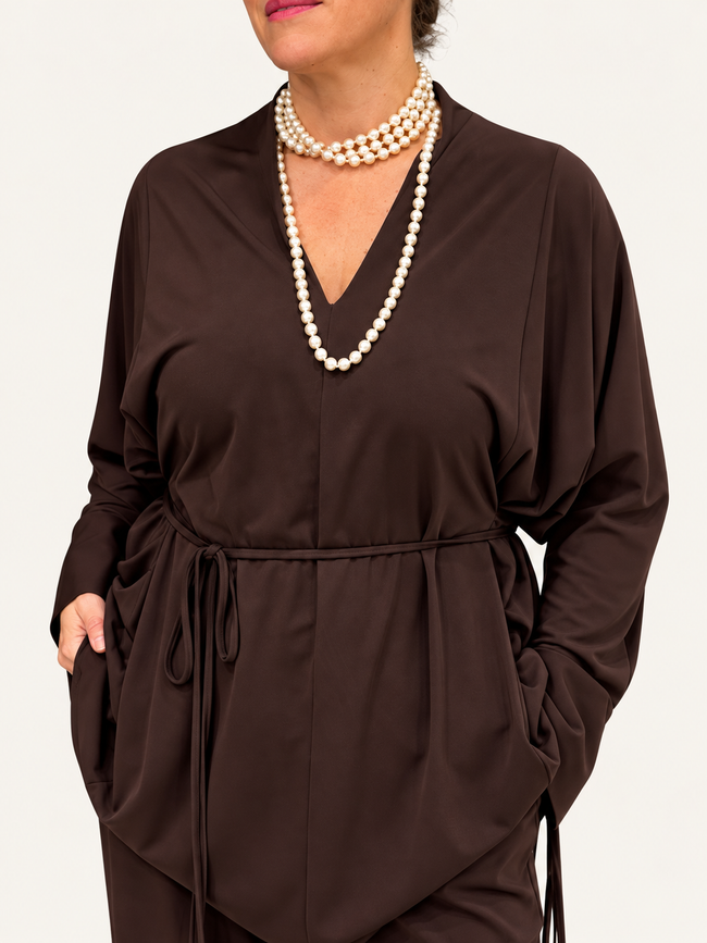 BLUSA FLUIDA IN MAGLINA ELASTICIZZATO DEJAVU