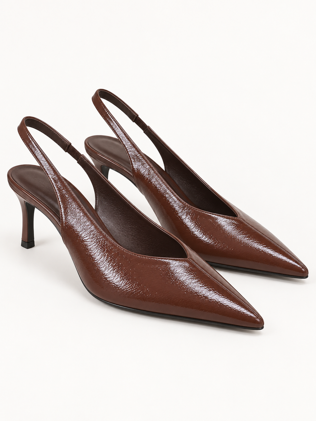 SLINGBACK MARRONI IN ECOPELLE DONTWAIT