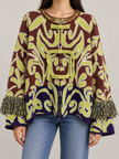 CARDIGAN JAQUARD MANICA AMPIA DIXIE