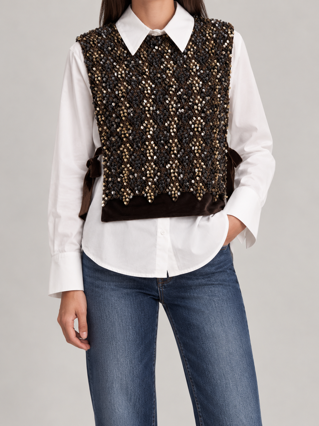 CAMICIA CON GILET PAILLETTES SOUVENIR