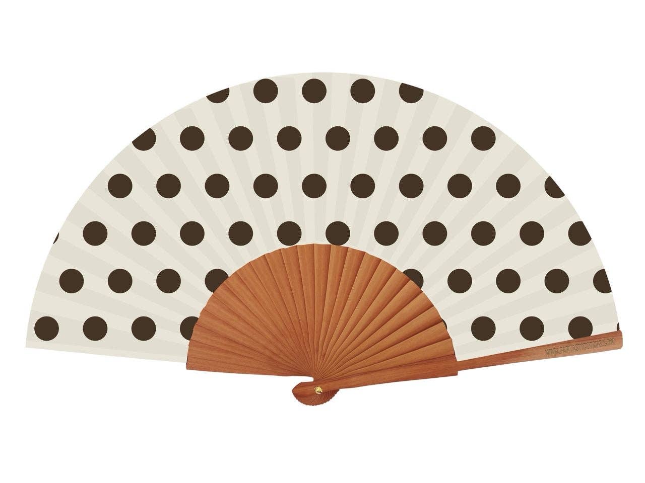 Ventilatore crema a pois 23 cm