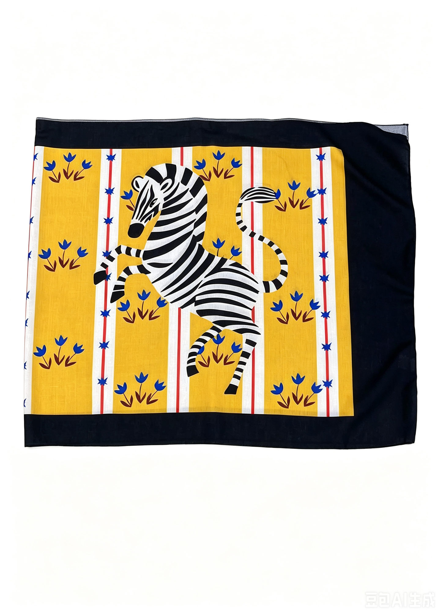 Sarong con stampa vintage zebra e tulipani, allacciatura laterale | Copricostume da spiaggia