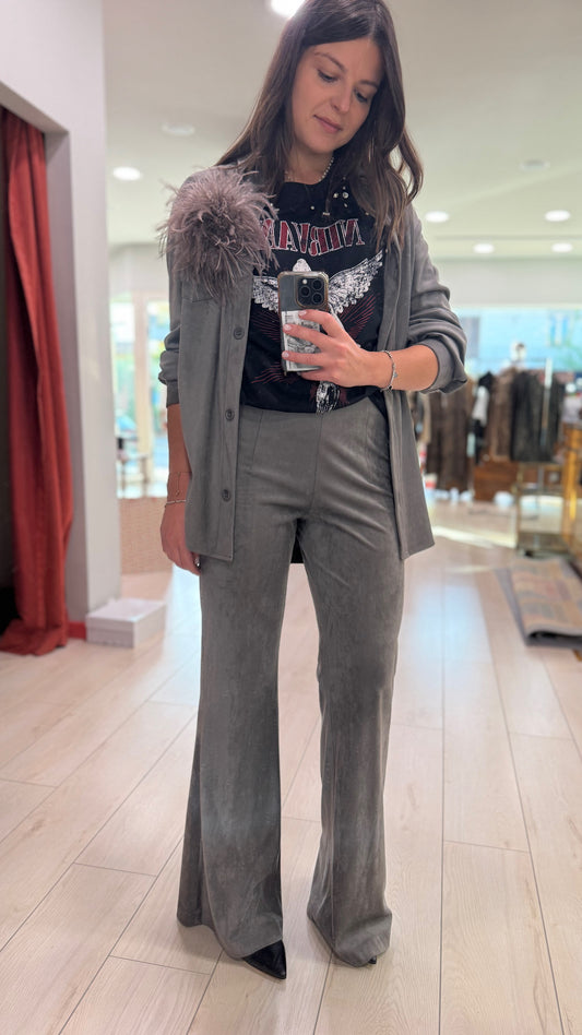 PANTALONE FLAIRE IN ECOCAMOSCIO SOALLURE