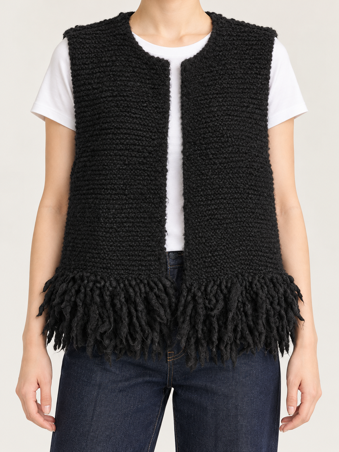 GILET IN MAGLIA CON FRANGE DONTWAIT