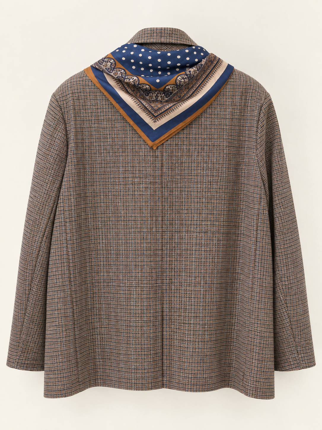 GIACCA OVER MICRO CHECK CON FOULARD DONTWAIT