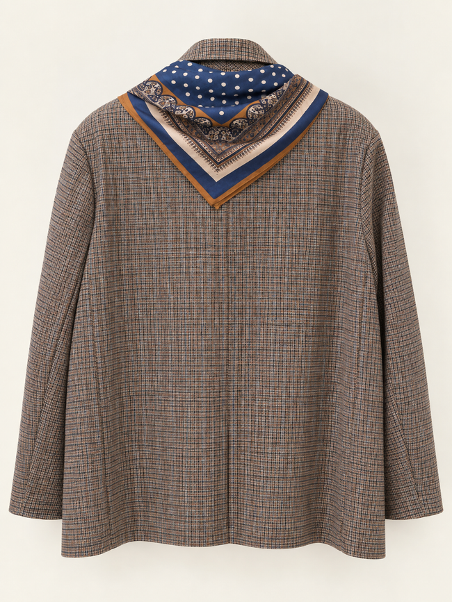 GIACCA OVER MICRO CHECK CON FOULARD DONTWAIT