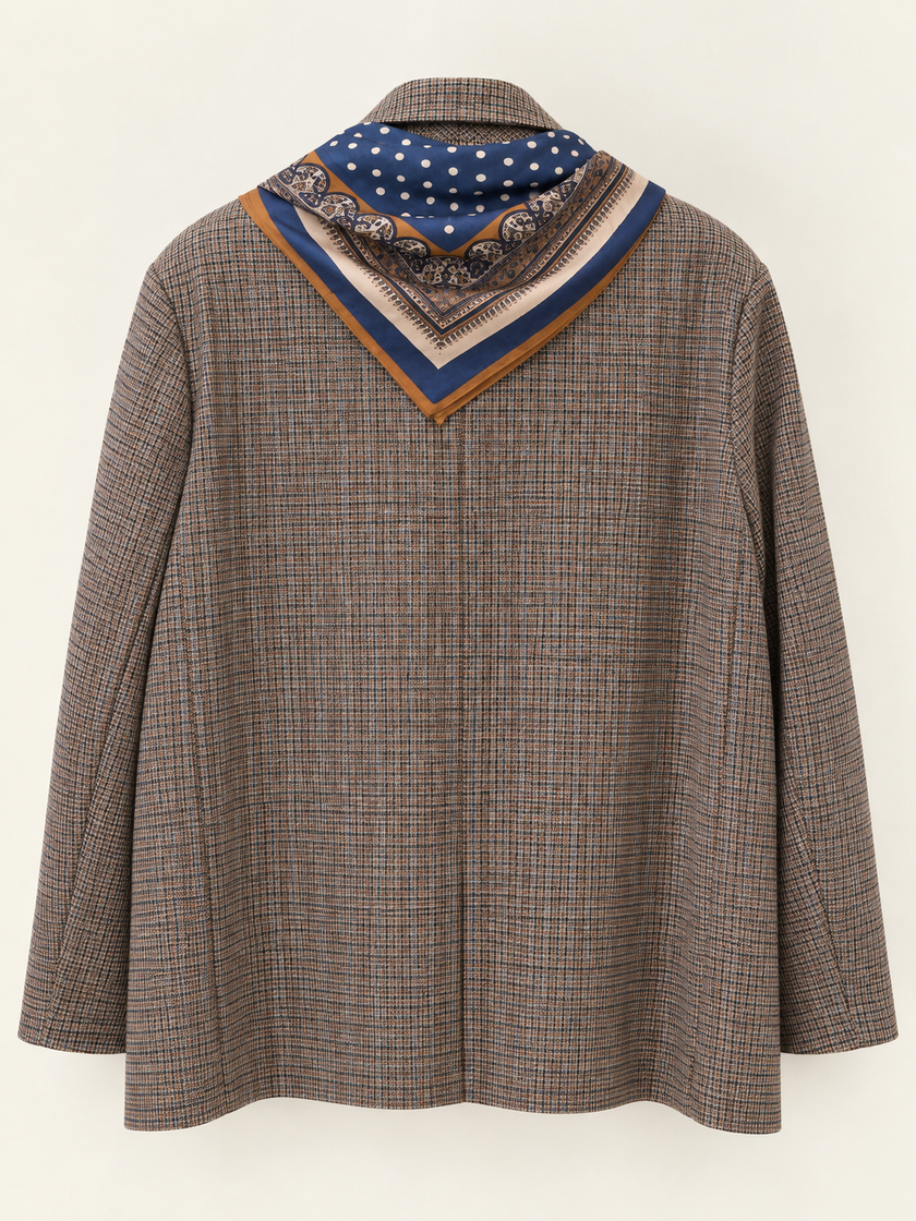 GIACCA OVER MICRO CHECK CON FOULARD DONTWAIT