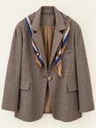 GIACCA OVER MICRO CHECK CON FOULARD DONTWAIT