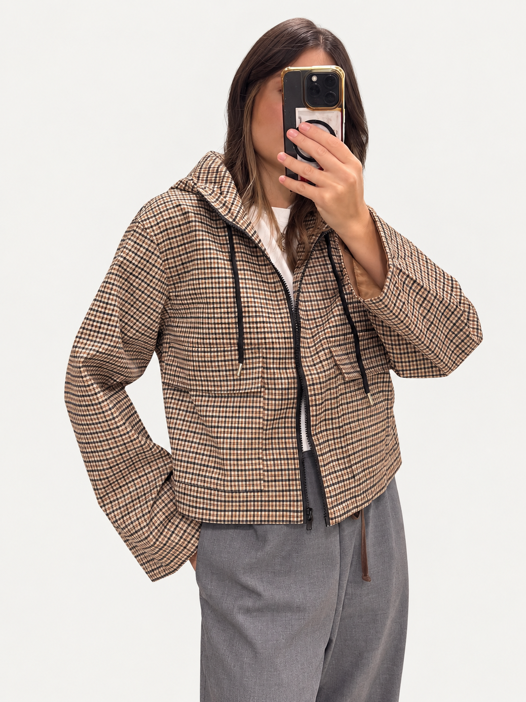 TRENCH IN FANTASIA CHECK CON CAPPUCCIO DONTWAIT