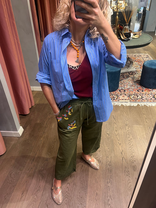 PANTALONE APPLICAZIONI VERDE DIXIE