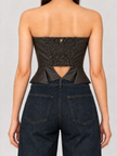 BUSTIER IN ECOPELLE MORO PHILIALOFT