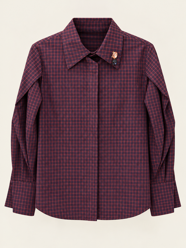 CAMICIA QUADRI blu e bordeaux DONTWAIT