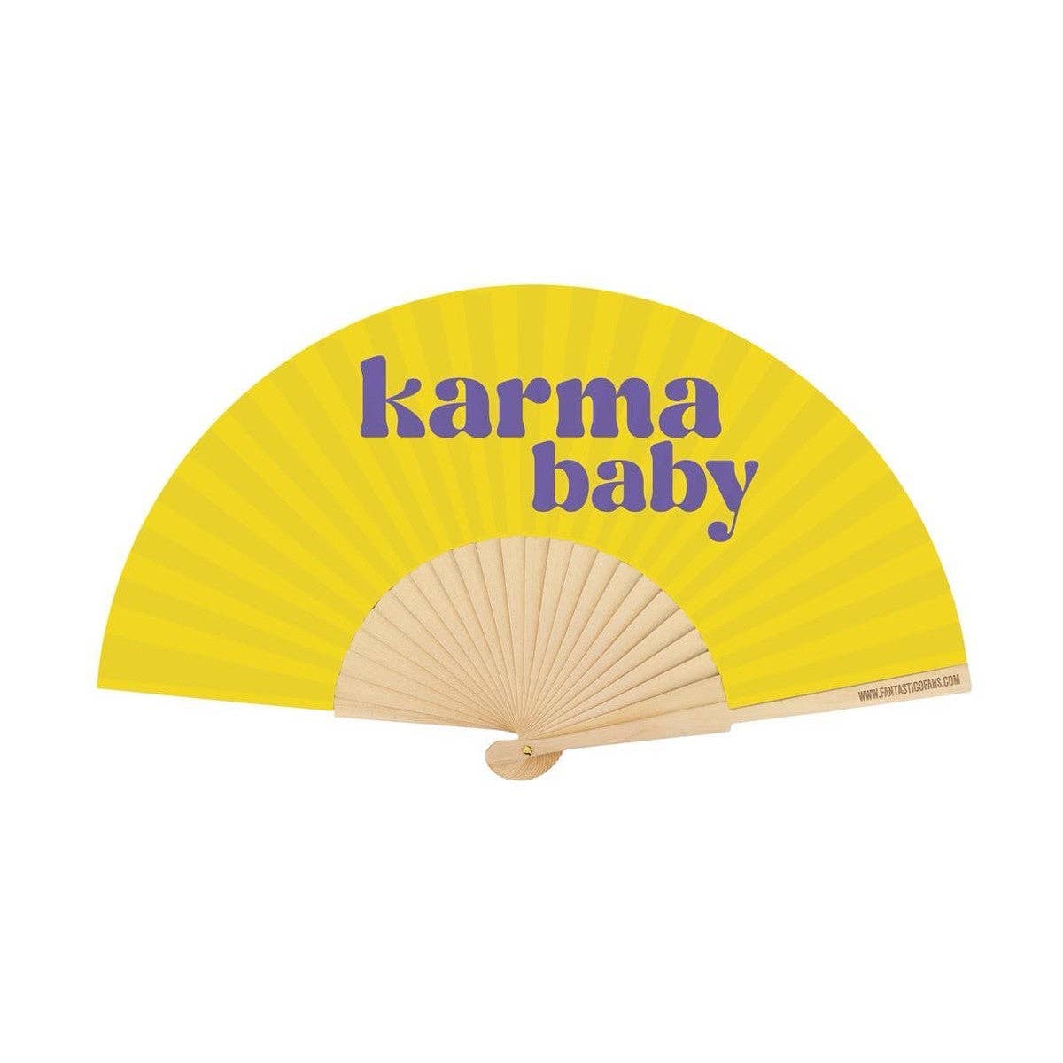 Ventilatore da 23 cm con slogan Karma Baby
