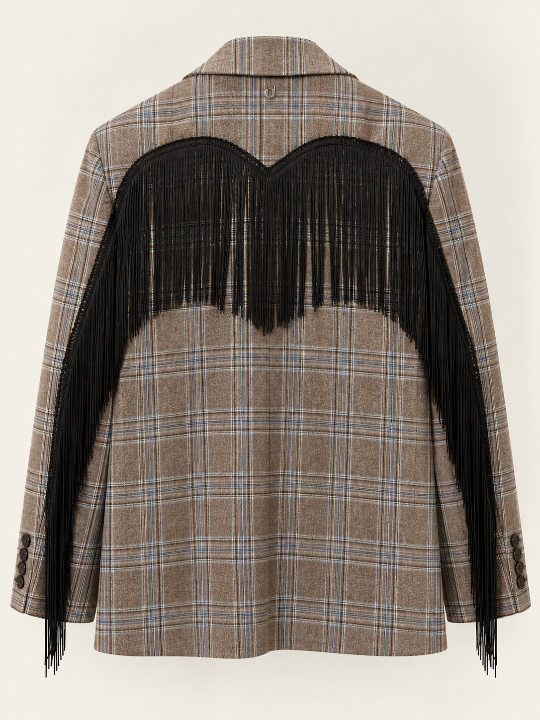 GIACCA CHECK CON FRANGE NERE DIXIE