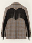 GIACCA CHECK CON FRANGE NERE DIXIE