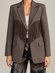 GIACCA IN MICRO CHECK CON FRANGE DIXIE