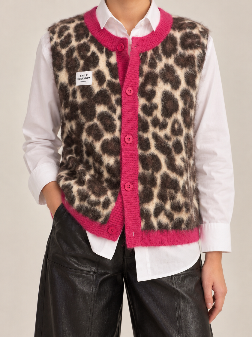 GILET MACULATO CON DETTAGLI FUXIA DONTWAIT