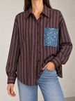 CAMICIA RIGATA CON TASCA PAILLETTES MOTEL