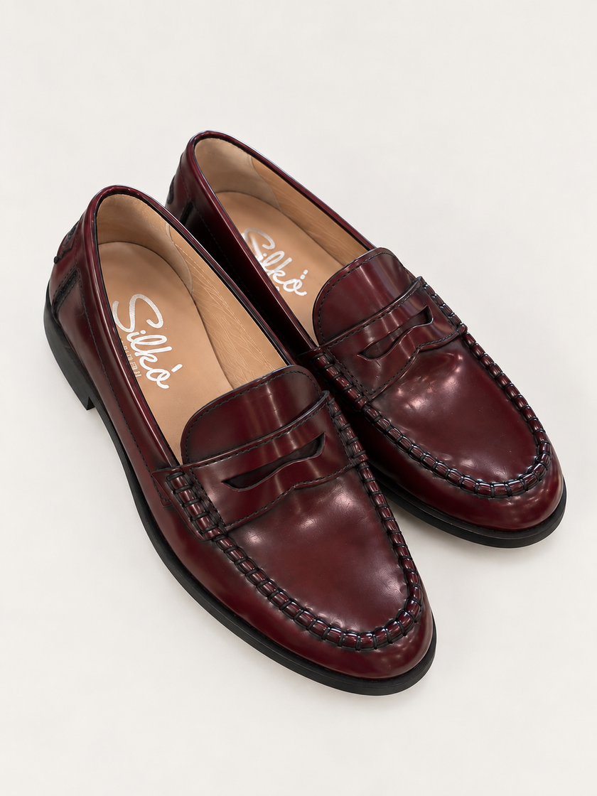 MOCASSINO ‘DOVER’ BORDEAUX SILKO’