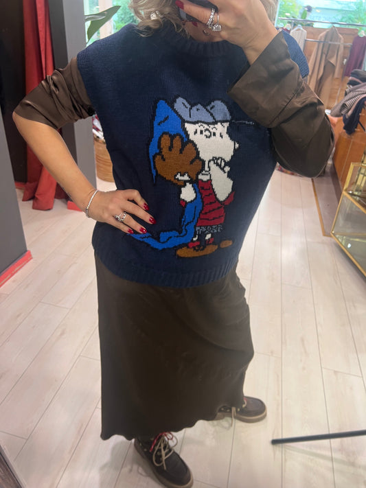 GILET CHARLIE BROWN BLU SOUVENIR