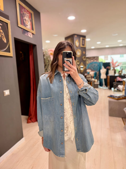 CAMICIONE DENIM CHIARO TENSIONEIN