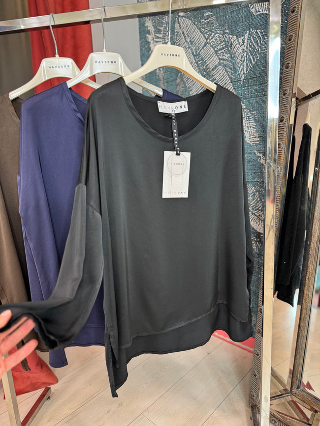 BLUSA OVER SCOLLO TONDO HAVEONE