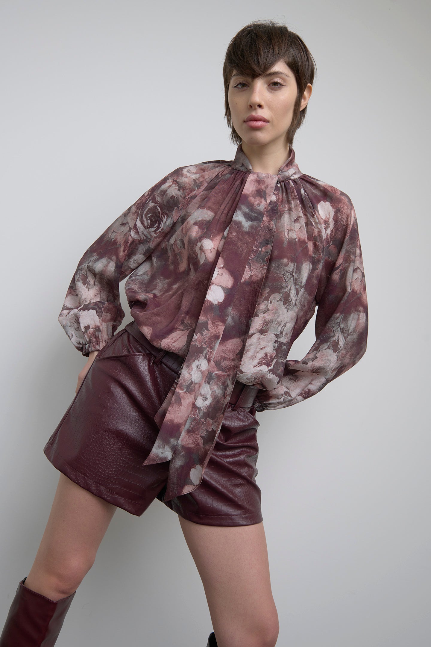 SHORTS BORDO STAMPA COCCO SO ALLURE