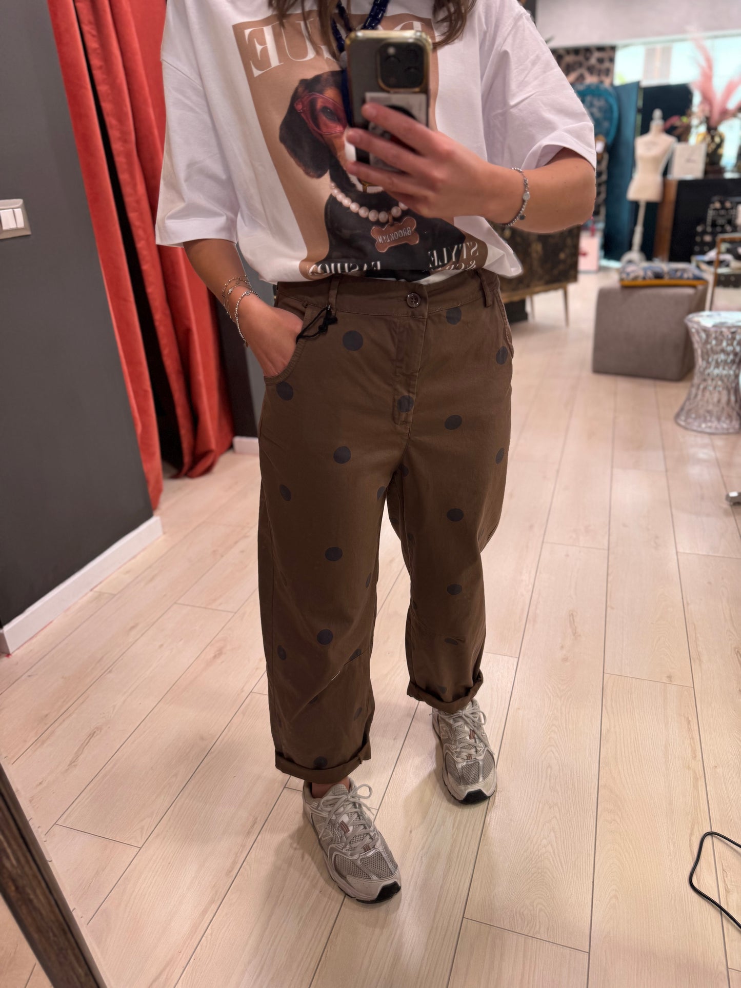 PANTALONE GRACE A POIS DONT WAIT