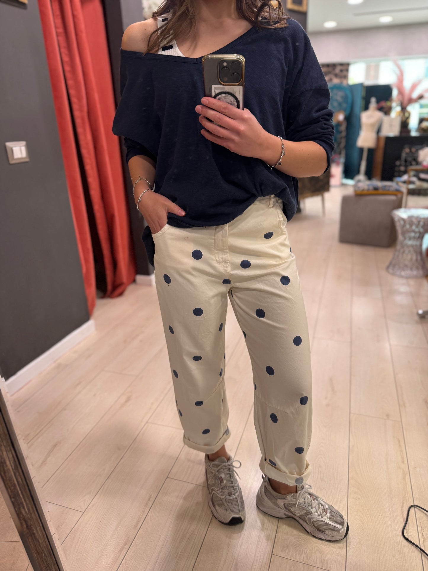 PANTALONE GRACE A POIS DONT WAIT