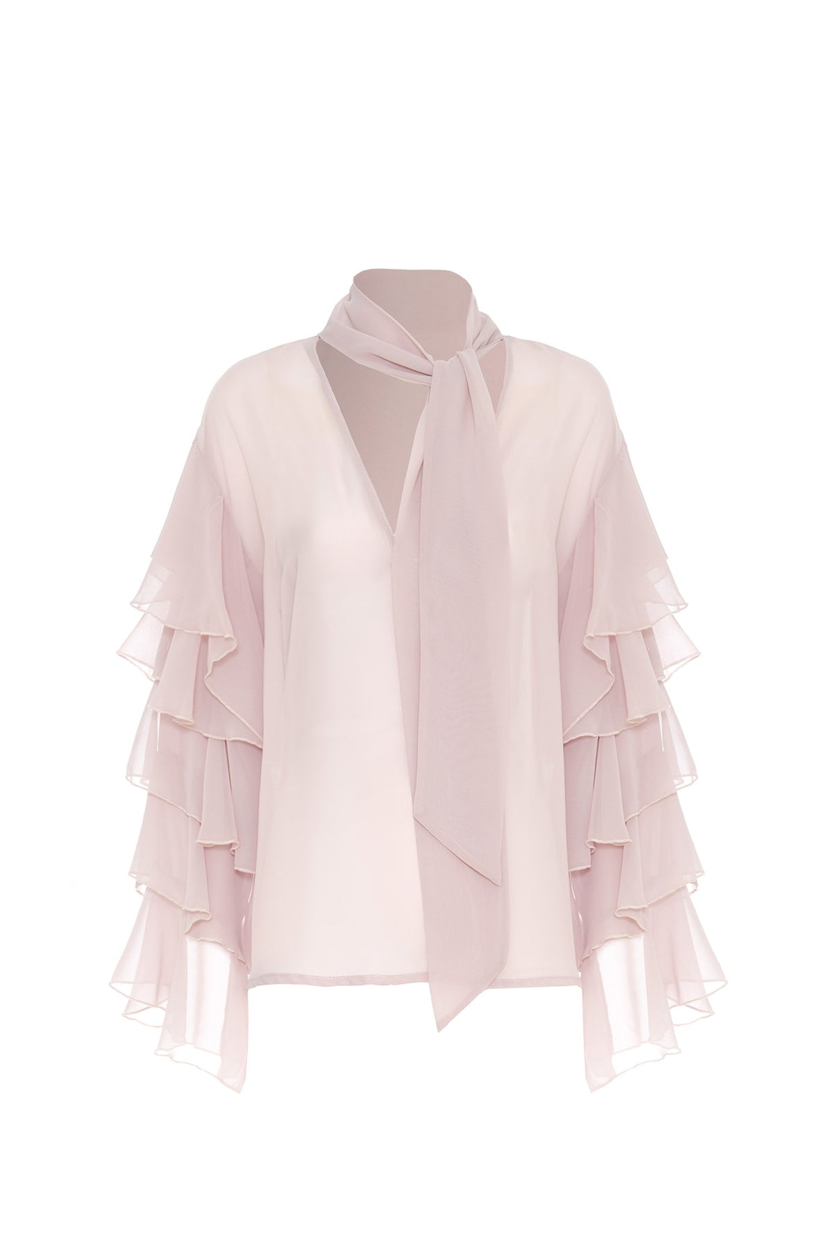 BLUSA IN CHIFFON A BALZE SOALLURE