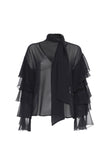 BLUSA IN CHIFFON A BALZE SOALLURE