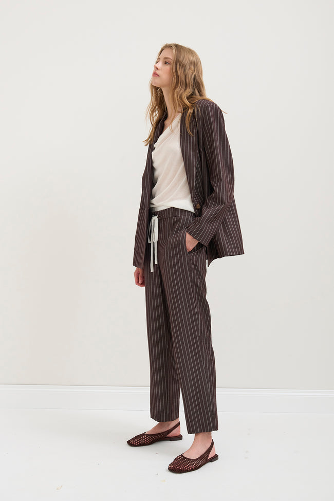 PANTALONI DRITTI MOTIVO GESSATO SOALLURE