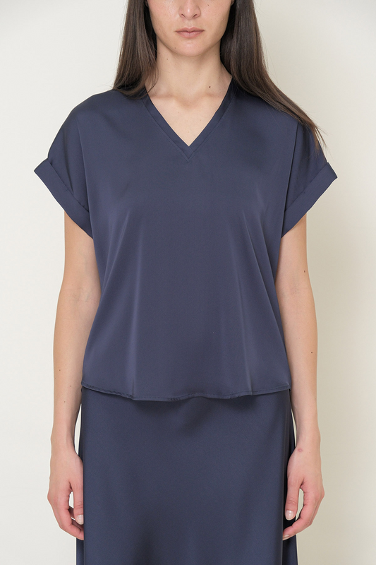 BLUSA IN RASO SCOLLO A V SOALLURE