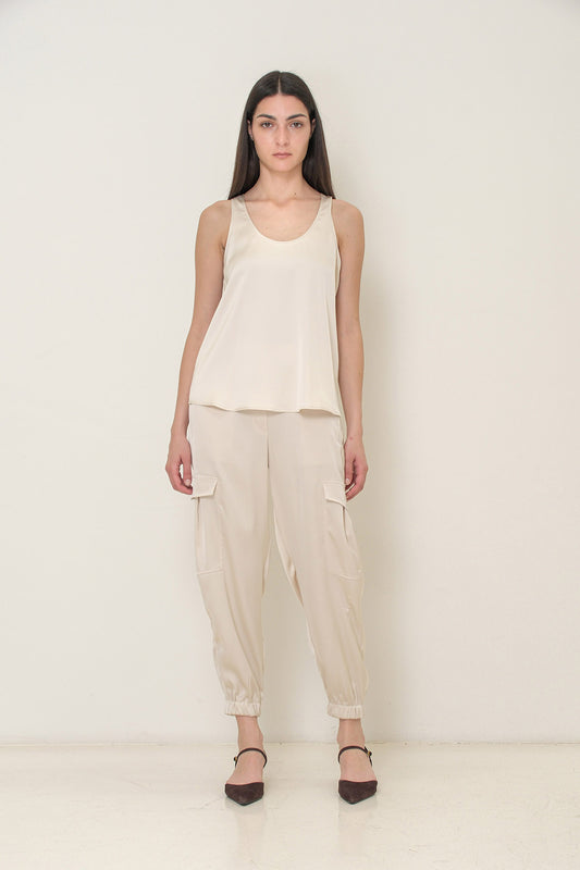 PANTALONI CARGO IN RASO SOALLURE