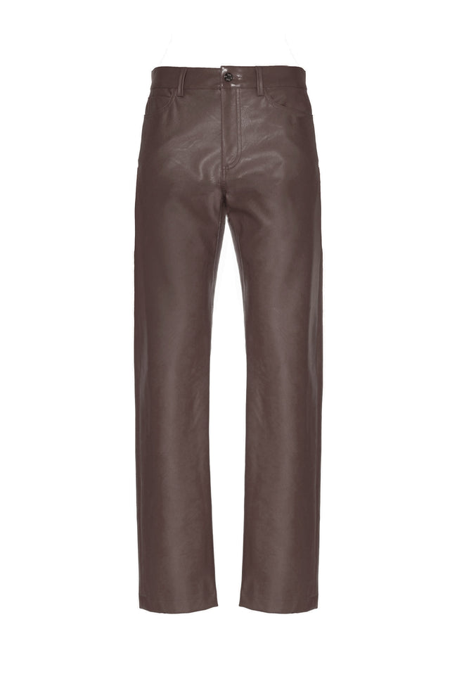 PANTALONI IN ECOPELLE MORO SOALLURE