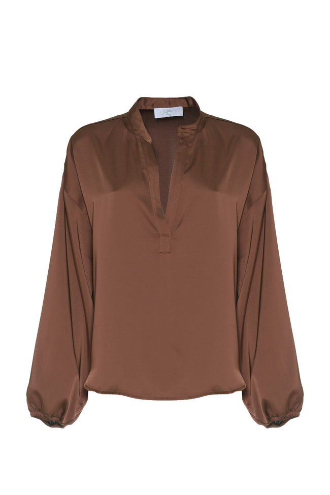 BLUSA IN RASO CON COLLO SERAFINO SOALLURE