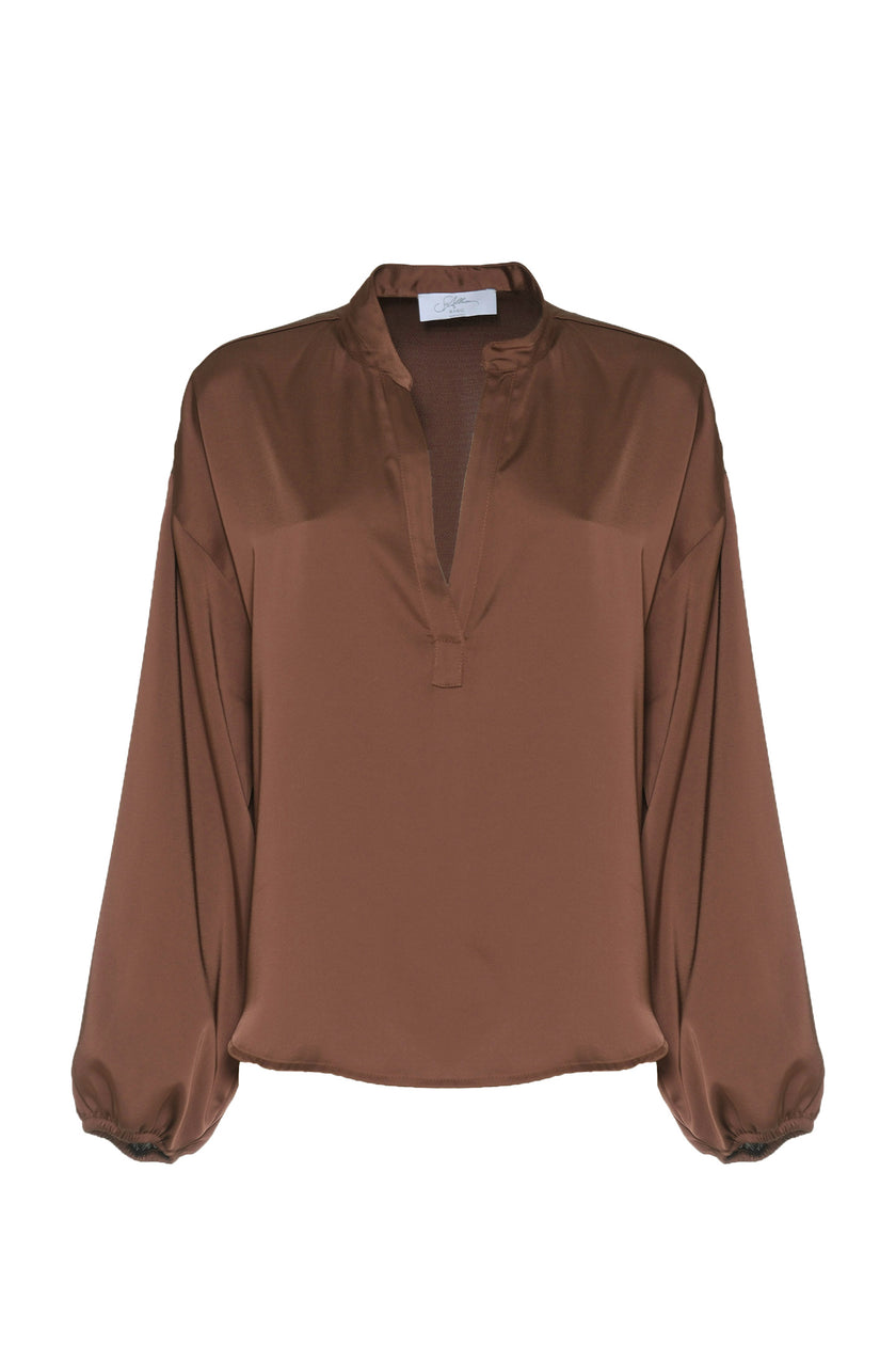 BLUSA IN RASO CON COLLO SERAFINO SOALLURE
