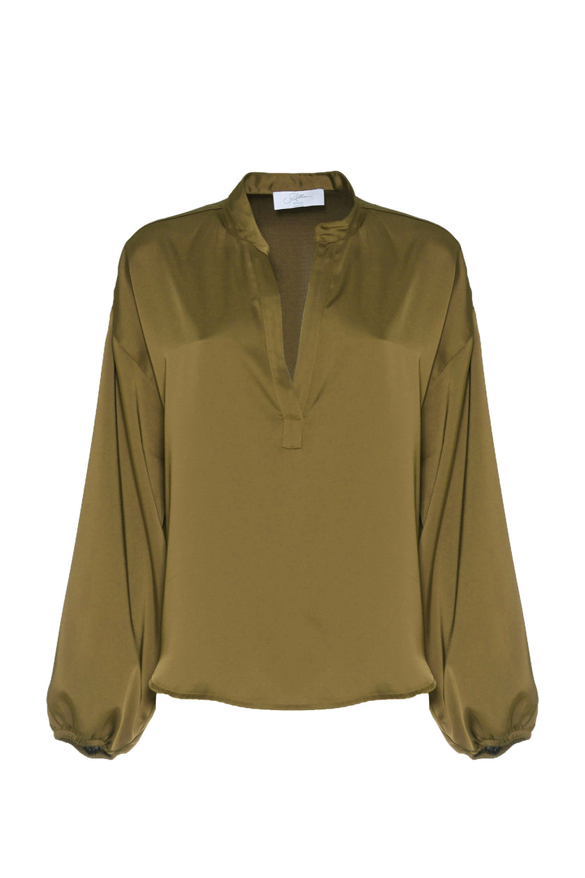 BLUSA IN RASO CON COLLO SERAFINO SOALLURE