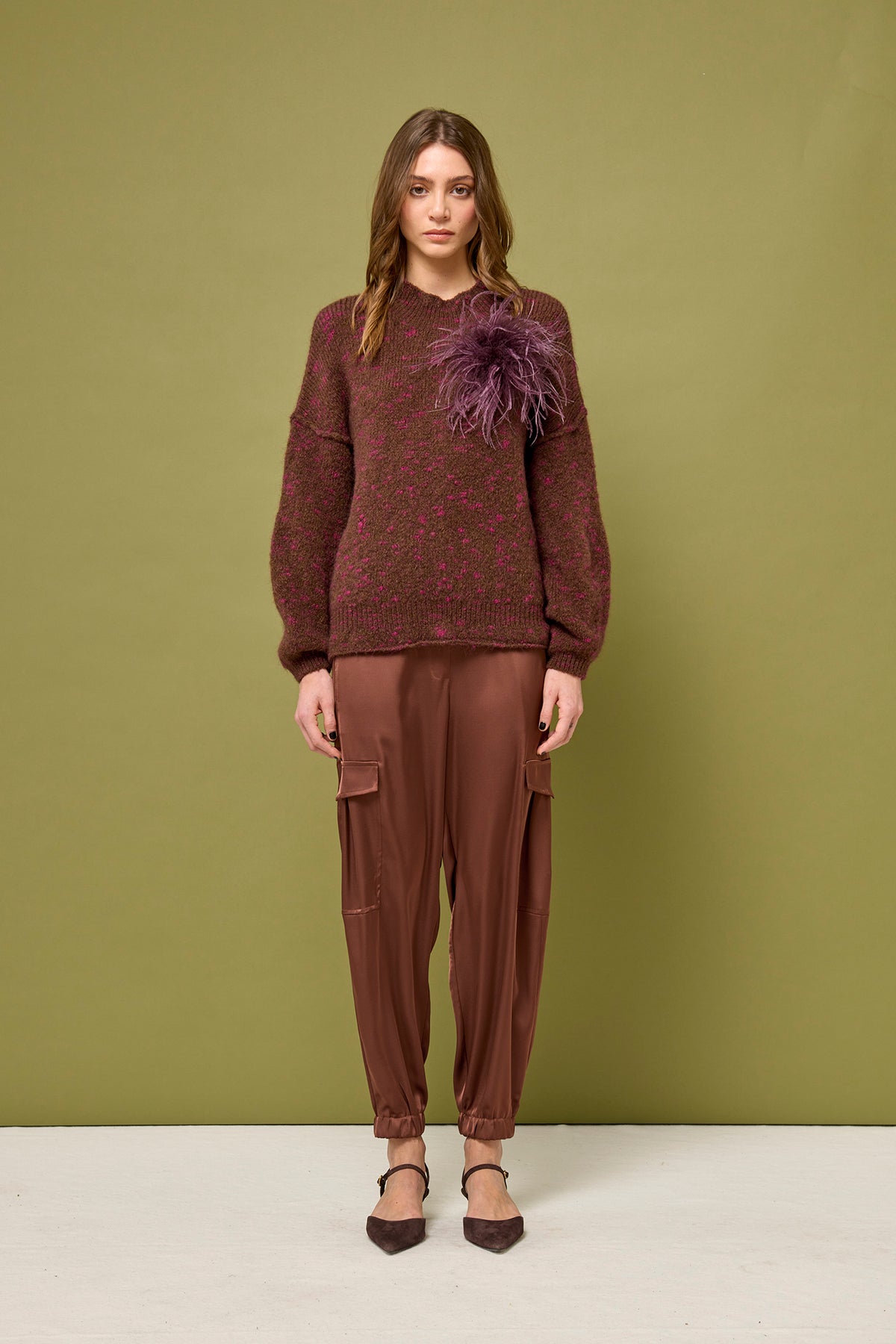 PANTALONI CARGO IN RASO SOALLURE