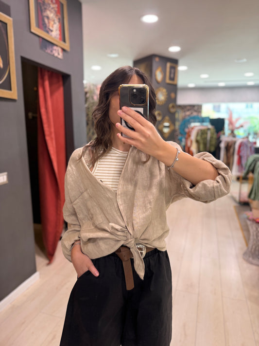 CAMICIA IN LINO BEIGE PHILIALOFT