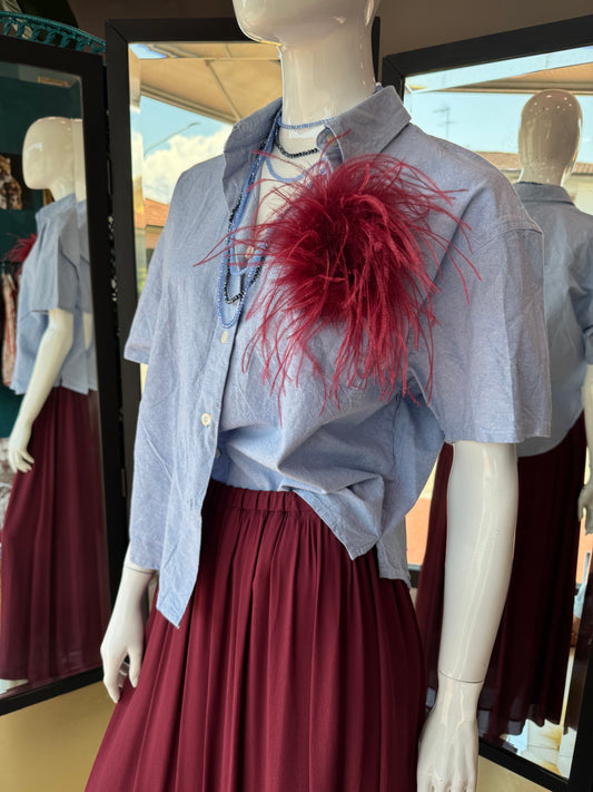 CAMICIA MEZZA MANICA CELESTE AMERICANVINTAGE